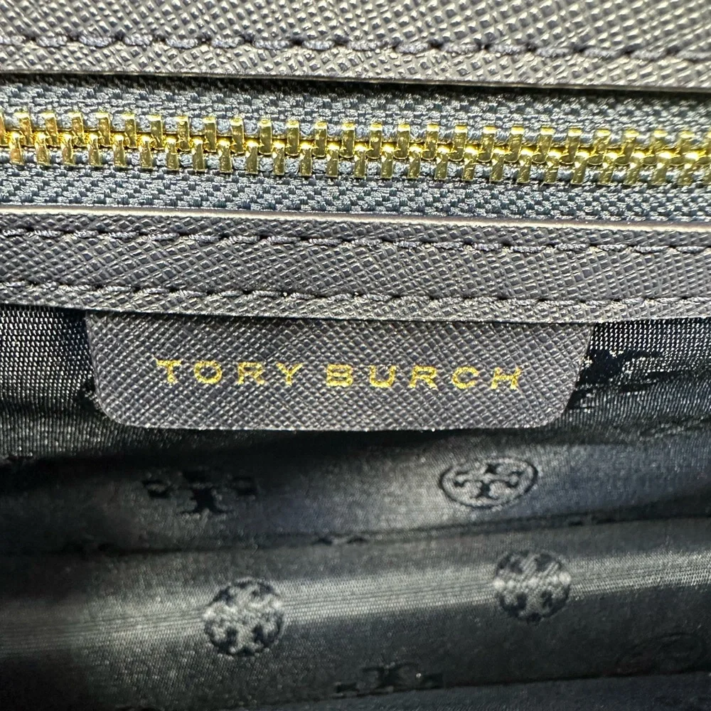 Tory Burch Leather Emerson Shoulder Bag, OS - Navy - Picture 10 of 13